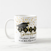Gepersonaliseerd Afstuderen zwart & Gold 20XX Koffiemok (Links)
