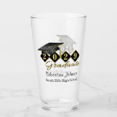 Gepersonaliseerd Afstuderen zwart & goud Glas (Voorkant)
