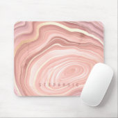 Gepersonaliseerd Agate Geode Blush Pink Gold Muismat (Met muis)