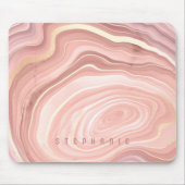 Gepersonaliseerd Agate Geode Blush Pink Gold Muismat (Voorkant)