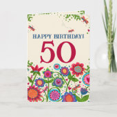 Gepersonaliseerd Age Floral Fun Verjaardag Inspira Kaart (Voorkant)