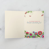 Gepersonaliseerd Age Floral Fun Verjaardag Inspira Kaart (Binnen)