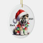 Gepersonaliseerd Akita Kersthond Keramisch Ornament (Rechts)