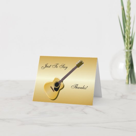 Gepersonaliseerd akoestische gitaar Dank u Bedankkaart (Voorkant)
