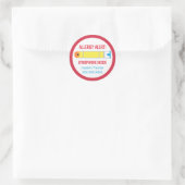 Gepersonaliseerd Alarm Epinefrine Inside Kinder Ronde Sticker (Tas)