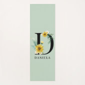 Gepersonaliseerd alfabet D Floral monogram Yogamat (Voorkant)