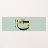 Gepersonaliseerd alfabet D Floral monogram Yogamat (Voorkant (horizontaal))
