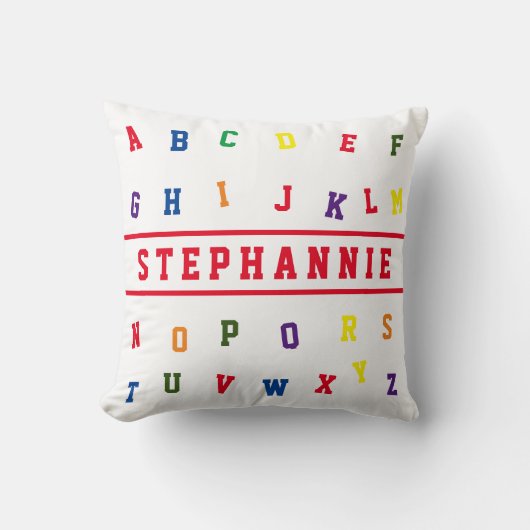 Gepersonaliseerd alfabet kussen (Voorkant)