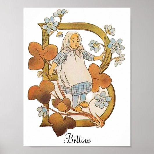 Gepersonaliseerd  alfabet letter B Poster (Voorkant)