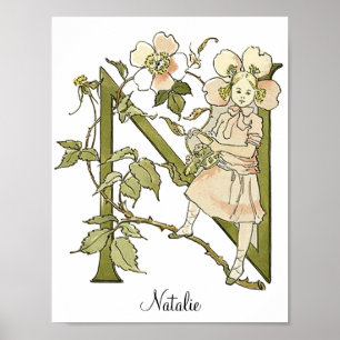 Gepersonaliseerd  alfabet letter N Poster