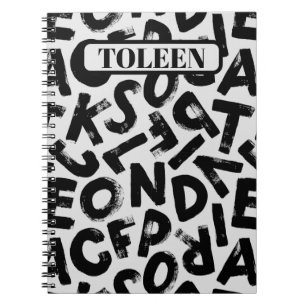 Gepersonaliseerd alfabet Letter-patroon Notitieboek