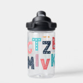 Gepersonaliseerd alfabet plezier - Terug naar scho Waterfles (Achterkant)