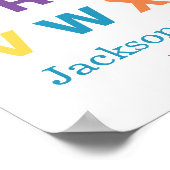 Gepersonaliseerd alfabet Poster voor babyjongens (Hoek)