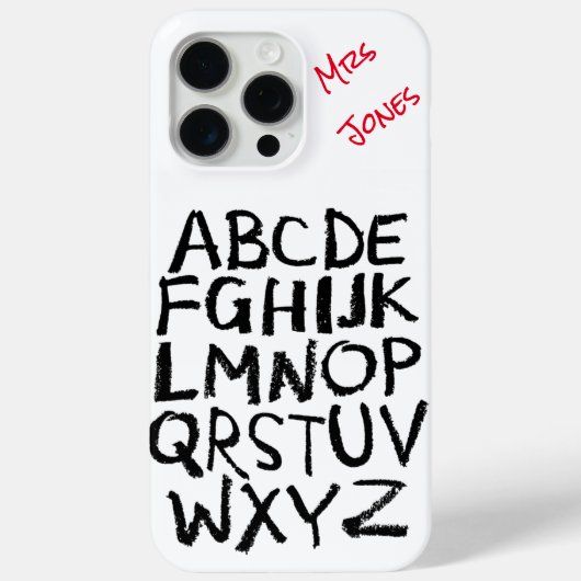 Gepersonaliseerd alfabet van de leerkracht Case-Mate iPhone case (Achterkant)