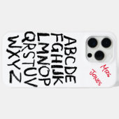 Gepersonaliseerd alfabet van de leerkracht Case-Mate iPhone case (Achterkant (horizontaal))