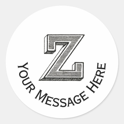 Gepersonaliseerd alfabet z ronde sticker (Voorkant)