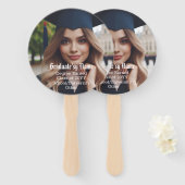 Gepersonaliseerd All Over Afstuderen Foto, Naam en Handwaaier (Voorkant en achterkant)