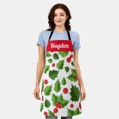 Gepersonaliseerd All-Over Print Kerstfeestdag Apro Schort (Gedragen)