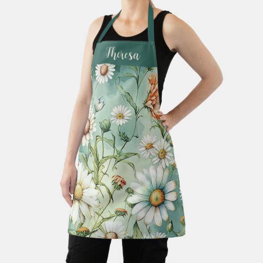 Gepersonaliseerd All-Over Print Schort, Daisy Scho Schort (Insitu)