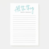 Gepersonaliseerd Alle dingen om Blauwgroen een lij Post-it® Notes (Voorkant)