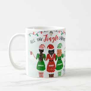 Gepersonaliseerd Alle Jingle-dames Bestie Holiday Koffiemok