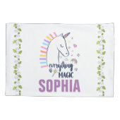 Gepersonaliseerd alles is Magic Unicorn Bedding Kussensloop (Achterkant)