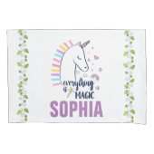 Gepersonaliseerd alles is Magic Unicorn Bedding Kussensloop (Voorkant)
