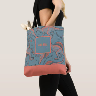 Gepersonaliseerd Allover-gedrukt Dinosaur-Tas Tote Bag