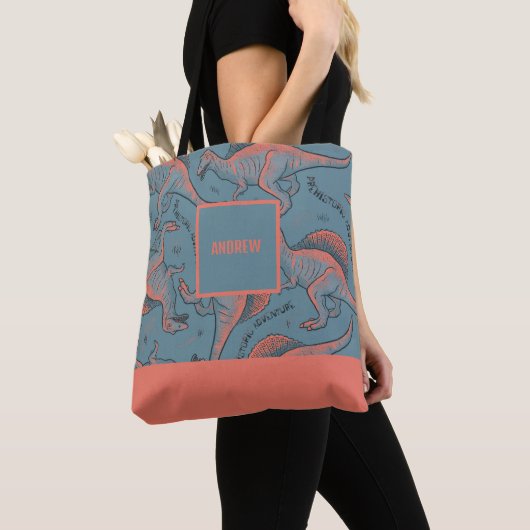 Gepersonaliseerd Allover-gedrukt Dinosaur-Tas Tote Bag (Dichtbij)