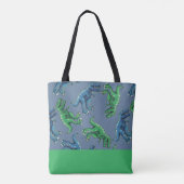 Gepersonaliseerd Allover-gedrukt Dinosaur-Tas Tote Bag (Achterkant)
