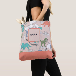 Gepersonaliseerd Allover-gedrukt Dinosaur-Tas Tote Bag