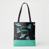 Gepersonaliseerd allover met UFO ALIEN-Tas Tote Bag (Voorkant)