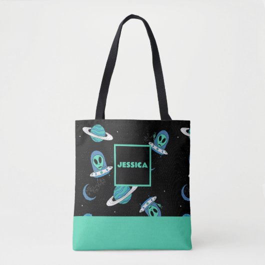 Gepersonaliseerd allover met UFO ALIEN-Tas Tote Bag (Voorkant)