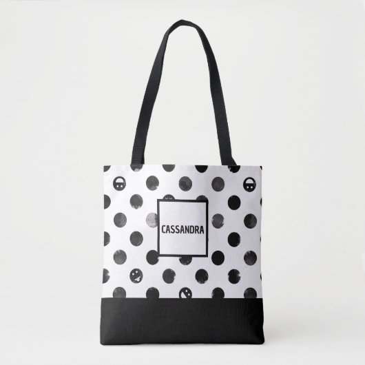 Gepersonaliseerd Allover Polka Dot Tas (Voorkant)