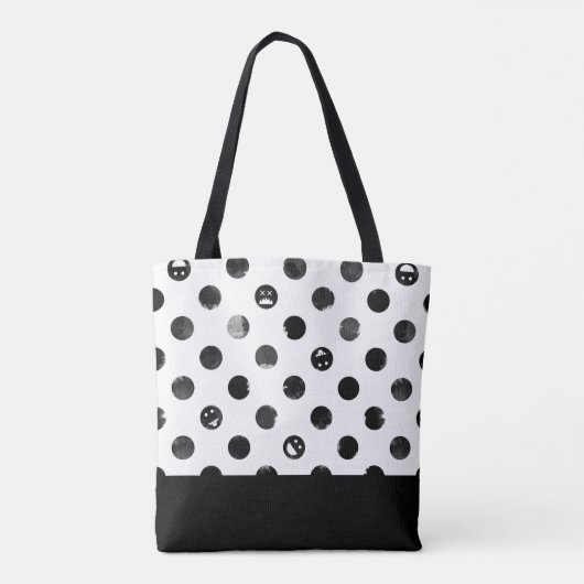 Gepersonaliseerd Allover Polka Dot Tas (Achterkant)