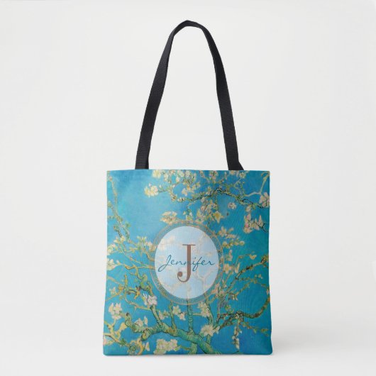 Gepersonaliseerd Almond Blossom Tree Van Gogh Mono Tote Bag (Voorkant)