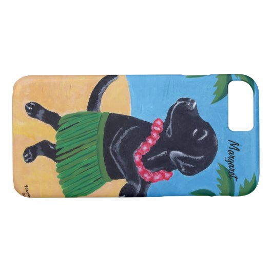 Gepersonaliseerd Aloha Black Labrador iPhone7 Hoes (Achterkant (Horizontaal))