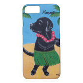 Gepersonaliseerd Aloha Black Labrador iPhone7 Hoes (Achterkant)