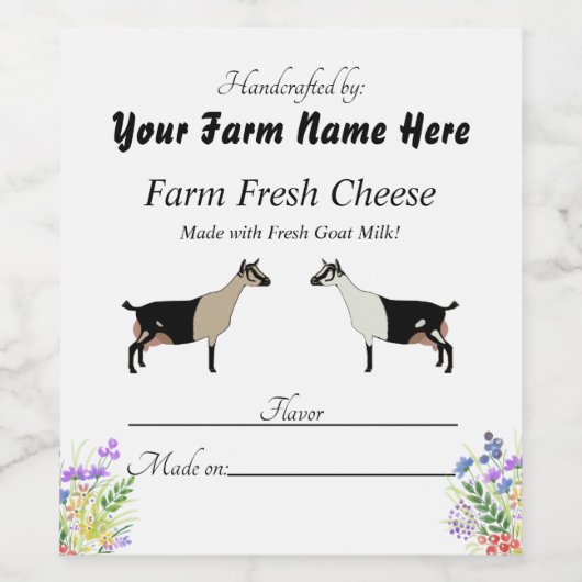 Gepersonaliseerd alpine geitenkaas label wijn etiket (Enkel label)