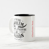 Gepersonaliseerd als ik het probleem ben Grappig S Tweekleurige Koffiemok (Voorkant links)