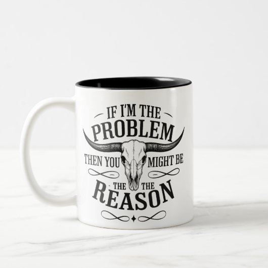 Gepersonaliseerd als ik het probleem ben Grappig S Tweekleurige Koffiemok (Links)