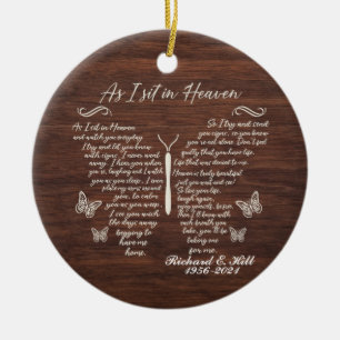 Gepersonaliseerd als ik zit in de hemel kerstversi keramisch ornament