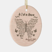 Gepersonaliseerd als ik zit in de hemel kerstversi keramisch ornament (Rechts)