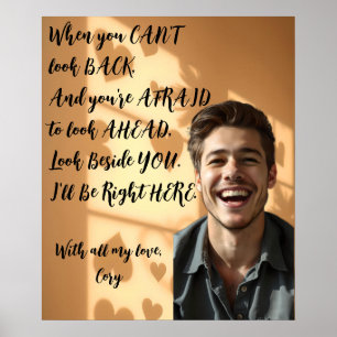 Gepersonaliseerd als je bang bent, ik zal hier zij poster