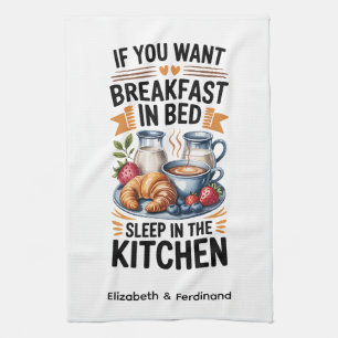 Gepersonaliseerd Als Je Ontbijt op Bed wilt... Theedoek