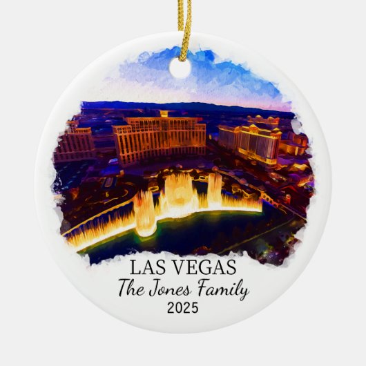 Gepersonaliseerd +als Vegas Ornament, Nevada Gift Keramisch Ornament (Voorkant)