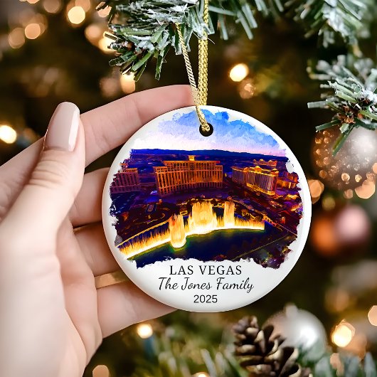 Gepersonaliseerd +als Vegas Ornament, Nevada Gift Keramisch Ornament