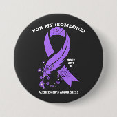 Gepersonaliseerd Alzheimer Awareness Ribbon Ronde Button 7,6 Cm (Voorkant)