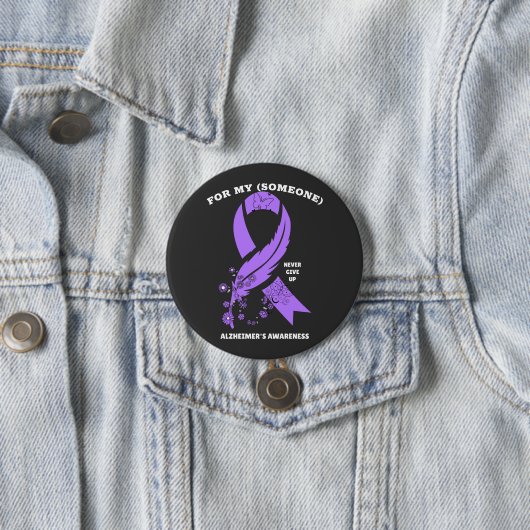 Gepersonaliseerd Alzheimer Awareness Ribbon Ronde Button 7,6 Cm (In situ)