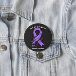 Gepersonaliseerd Alzheimer Awareness Ribbon Ronde Button 7,6 Cm